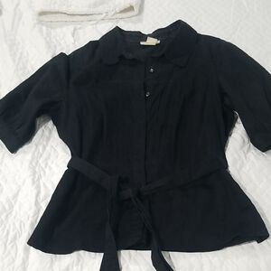 Worthington Black Blouse with Belt